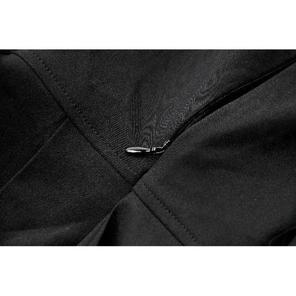 Charming A-line silhouette of the Dark In Love Gwendolyn Mini Dress, highlighting the flared skirt and decorative bow accents, ideal for alternative fashion styles.