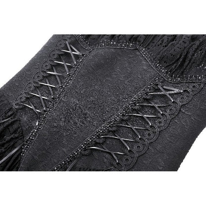 Detailed view of the lace trim and neckline design of the Kelilah Lace Hi-Low Dress, exuding refined sophistication.