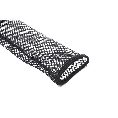 Model wearing Oriana Fishnet Off-The-Shoulder Sleeves by Dark in Love, highlighting the stylishly edgy aesthetic