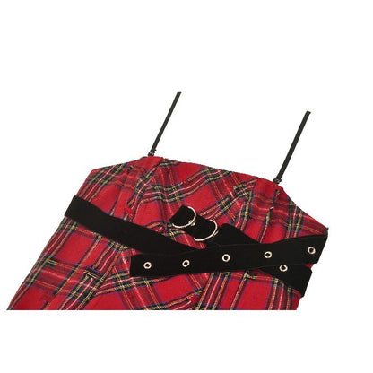 Flat lay of the Dark in Love Annika Dress, highlighting its luxurious fabric composition of cotton and polyester with distressed detailing, perfect for chic ensembles.