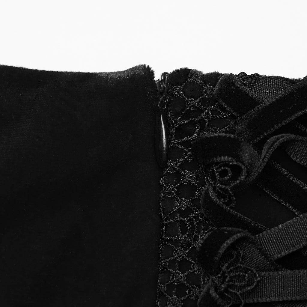 Corset-style lace-up detail at the back of the Punk Rave Belladonna Fishtail Skirt for a flattering fit.