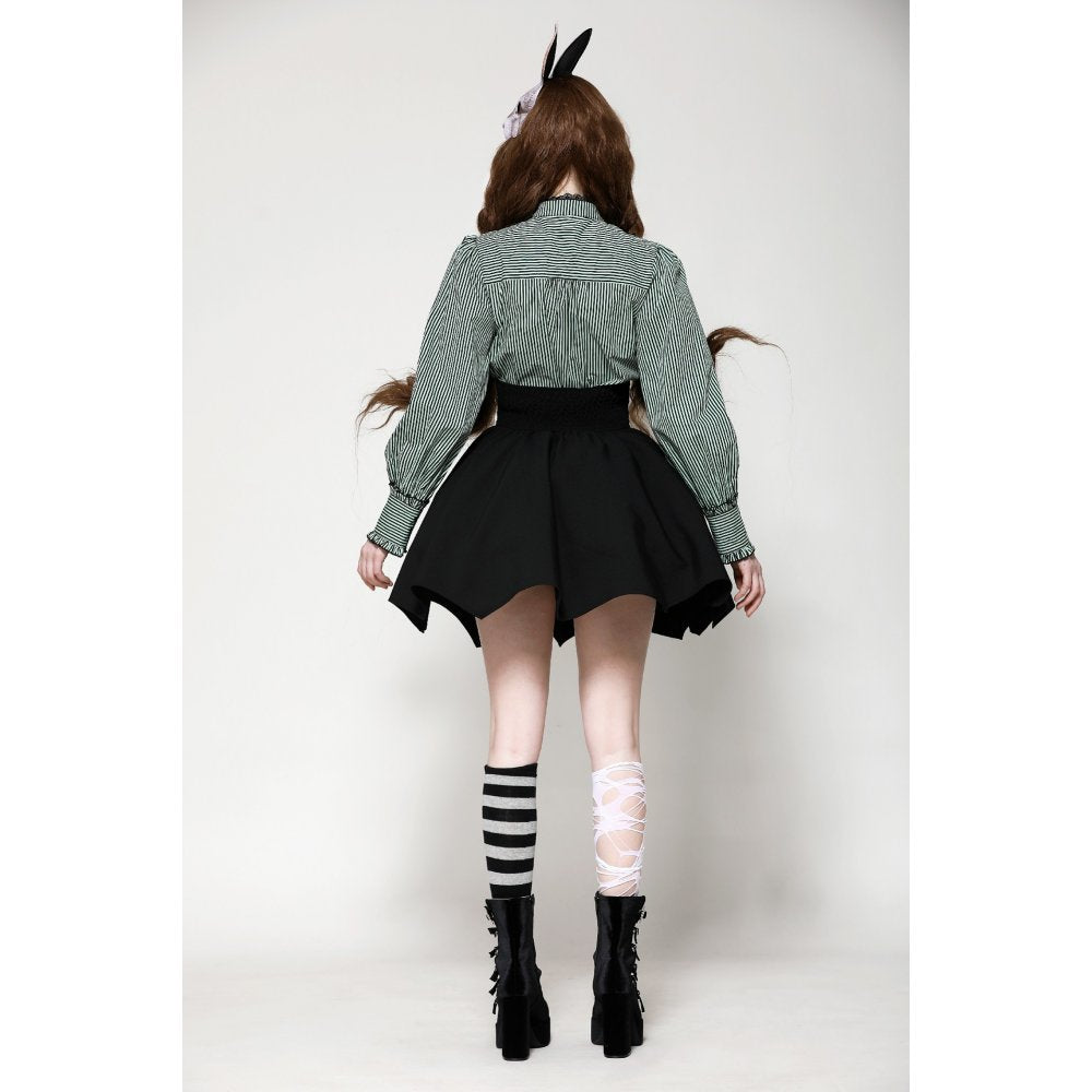 Full view of Dark in Love Keziah High Waisted Skirt in a stylish setting, perfect for elevating any wardrobe with its unique aesthetic.