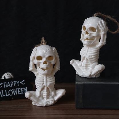 Halloween Skull Light LED Electronic Ghost Head Light decoration featuring an elegantly crafted white skull design, perfect for enhancing your spooky themed events.