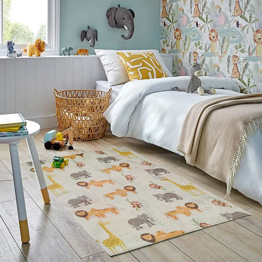 Luxurious eco-friendly animal print rug featuring a fashionable Highland Cow design, perfect for adding a whimsical touch to modern living spaces.