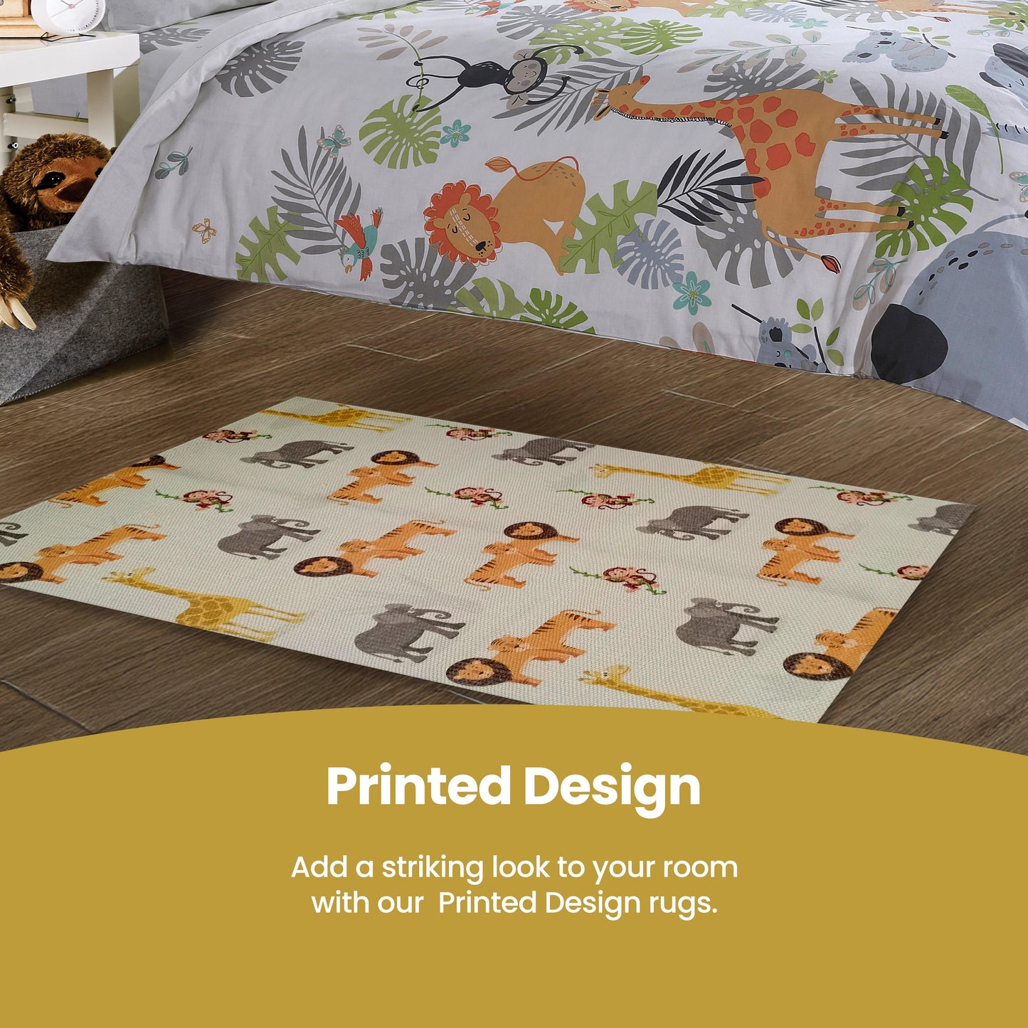 Stylish Gamer print rug, ideal for adding character to trendy living rooms, bedrooms or offices with a touch of playful luxury.