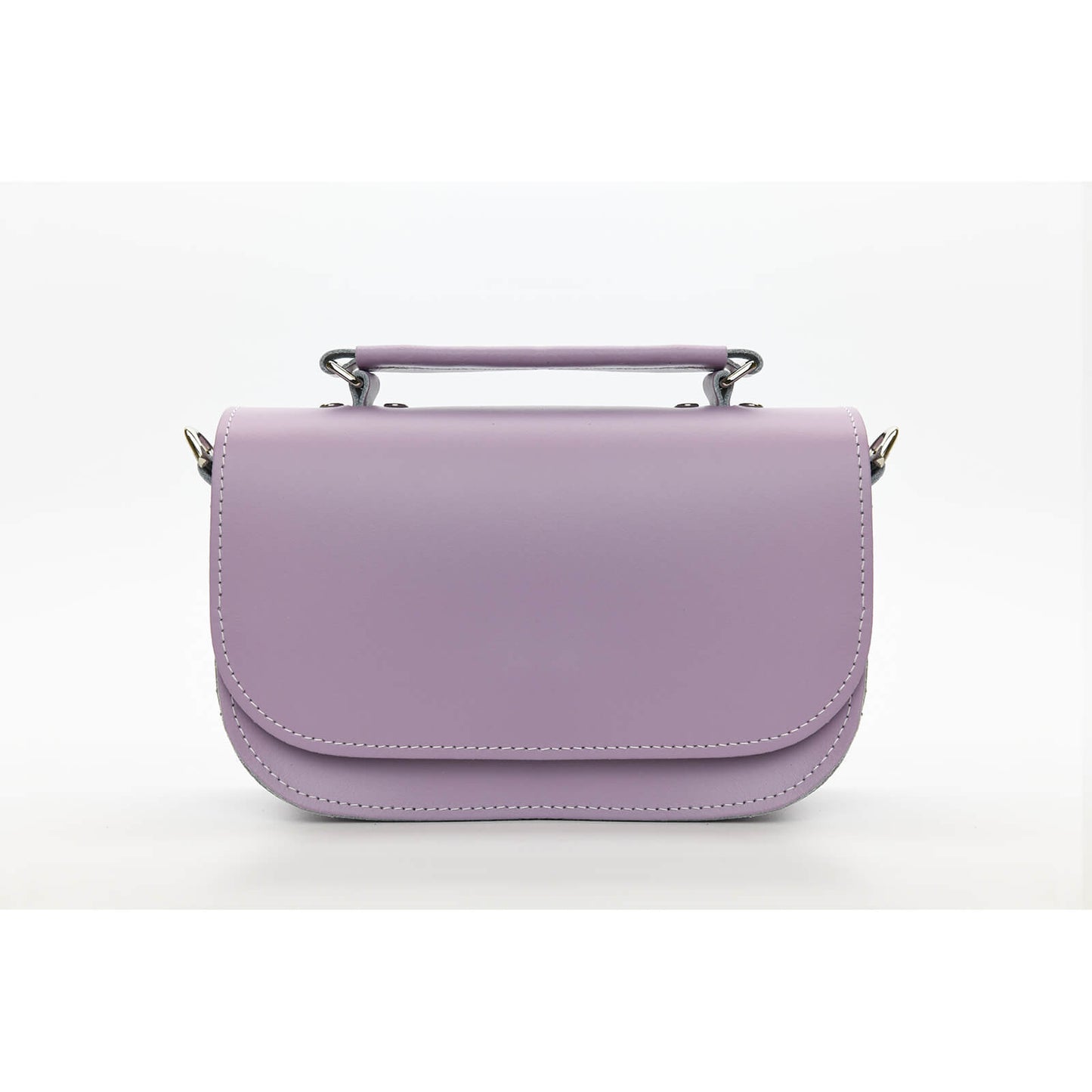 Aura Pastel Violet Handmade Leather Handbag by Zatchels showcasing premium craftsmanship, featuring elegant pastel violet hue, versatile design for clutch and crossbody wear.