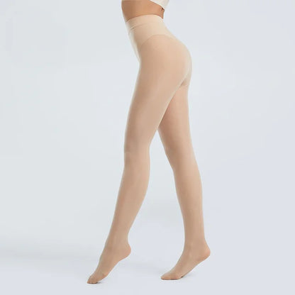 Luxury Women's Tear-Resistant Unbreakable Tights showcasing a model wearing nude 80D nylon tights that offer ultimate durability and comfort, perfect for enhancing elegance and style.