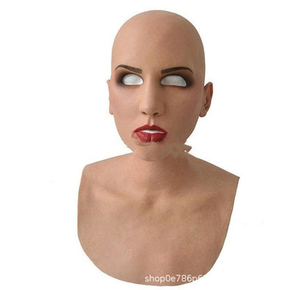 Old White Mask Bald Old Latex Headgear - Strikingly realistic bald mask for a comical twist on traditional costumes at gatherings.