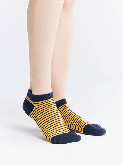 Set of six Luxury Organic Cotton Trainer Socks, featuring natural colours and soft fabric for ultimate comfort.