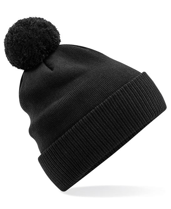 Close-up of the Luxury Organic Cotton Snowstar Beanie showcasing its organic fabric and stylish design.
