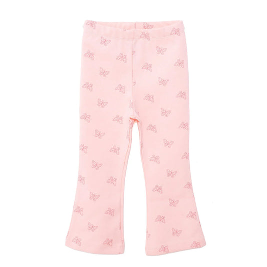 HelloBaby Basic Girl Butterfly Patterns Leggings - Light Pink