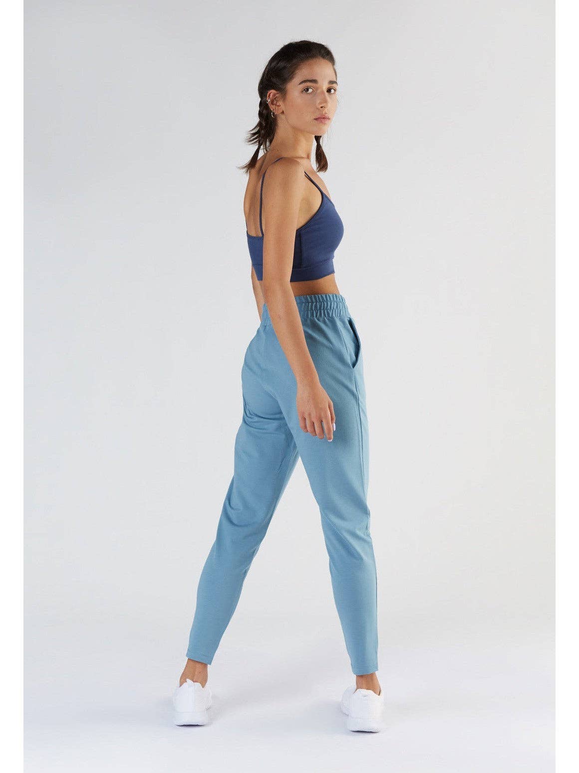 Close-up of Luxury Tencel Bra Top fabric detail, highlighting the soft micromodal blend for breathability and movement, ideal for workouts.