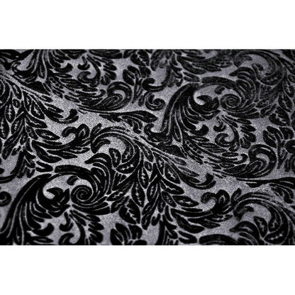 Stylish flat lay of the Dark In Love Cyra Gothic Jacquard Velvet Top highlighting its rich fabric quality and elegant design elements.