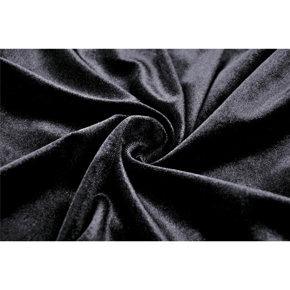 Close-up of the Dark in Love Melisandre Skirt showcasing luxurious black velvet fabric with intricate baroque embroidery.
