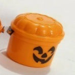 Luxurious Halloween Pumpkin Bucket with Straw Mouthpiece Decoration Props, displaying an attractively styled vibrant orange pumpkin with a joyful expression.