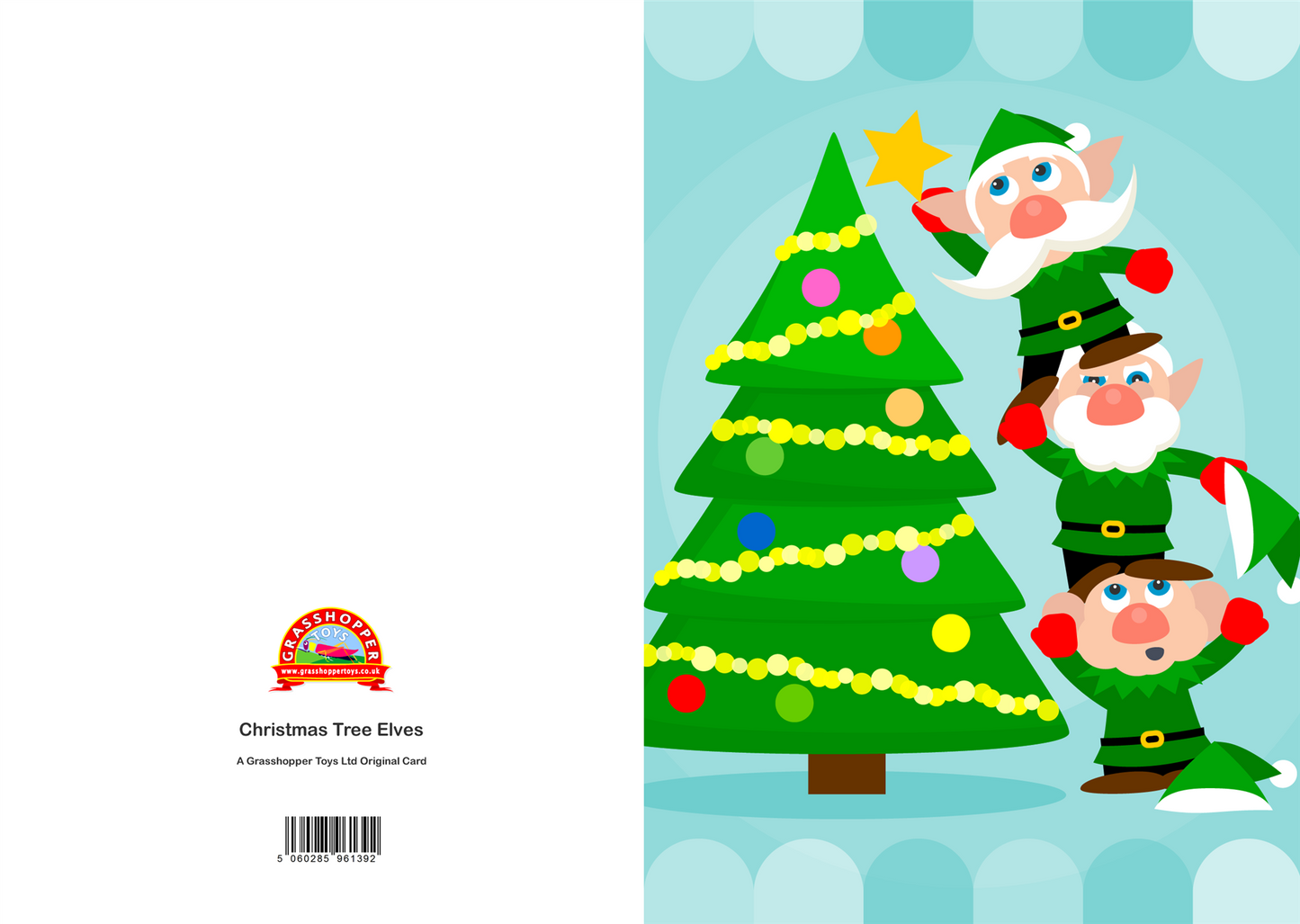 Curious Minds Elves Decorating the Christmas Tree Christmas Card
