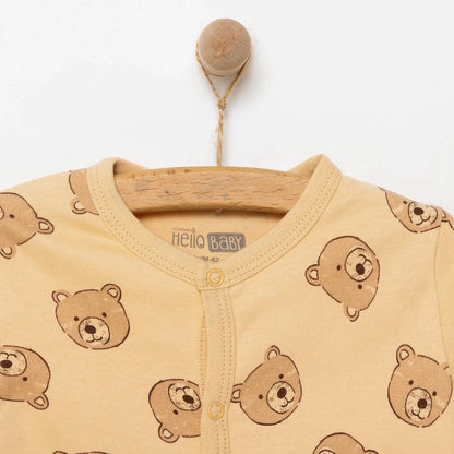 HelloBaby Boy Jumpsuit-Body-Hat - Beige