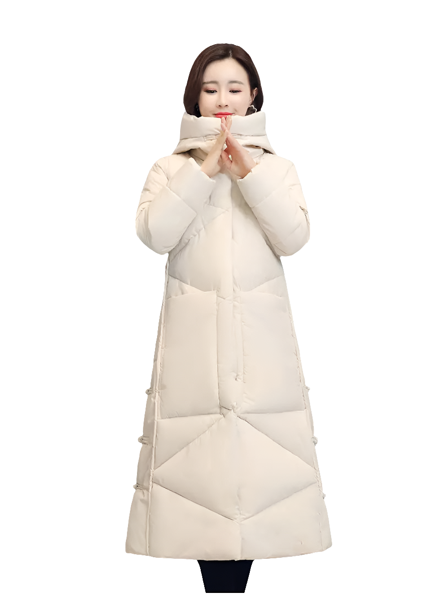 Stylish women's outdoor winter jacket with a comfortable fit, detailed with high-quality materials like cotton and polyester, designed for warmth and fashion.