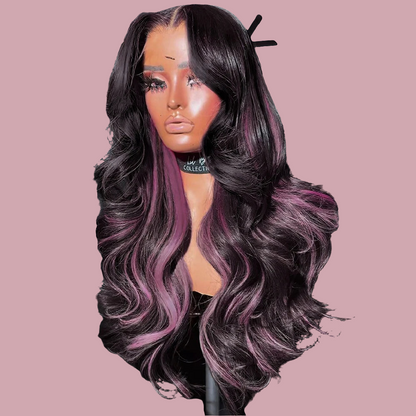 Detailed view of the lace and cap size of the high-quality honey blonde body wave lace front wig, designed for daily use.