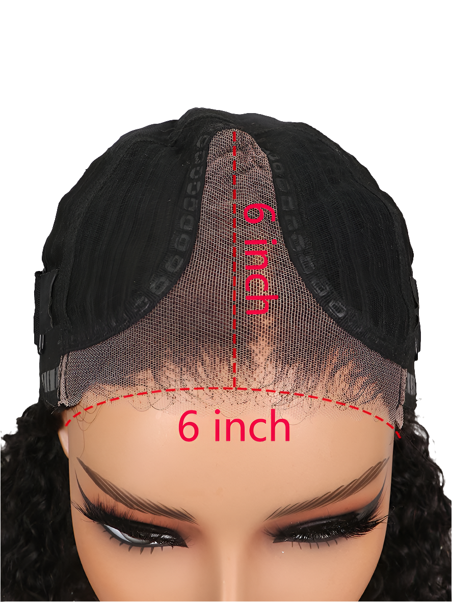 Exquisite short curly wave Brazilian human hair wig, featuring a transparent lace closure for a flawless, undetectable finish, perfect for an opulent and glamorous style.