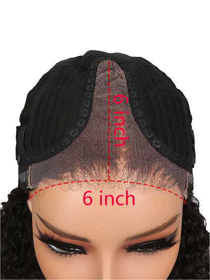 Exquisite short curly wave Brazilian human hair wig, featuring a transparent lace closure for a flawless, undetectable finish, perfect for an opulent and glamorous style.