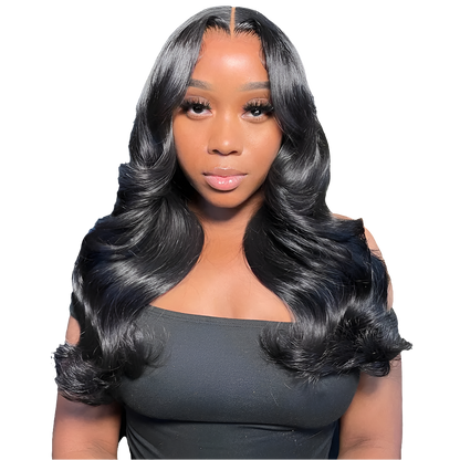 Luxurious Ubest 13X6 Body Wave Transparent Lace Front Wig, featuring 26+ inches of rich red 99J Brazilian Remy hair with a flawless body wave texture.
