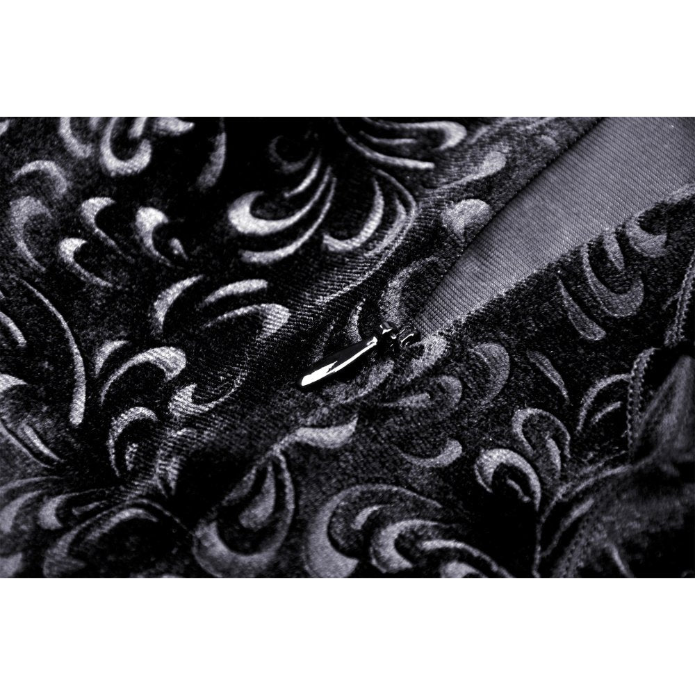 Model wearing the Dark In Love velvet fishtail midi skirt, styled for an elegant evening out, emphasizing its sophisticated charm.