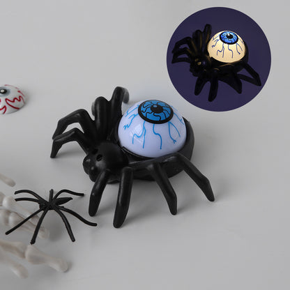 Halloween Spider Back Eye Beads showcasing a charming black spider with a blue eye, perfect for creating an inviting yet eerie atmosphere.