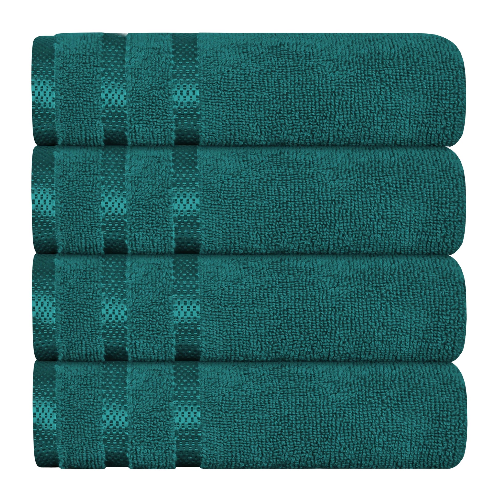 Set of face cloths from the Belmont Jade Green Stripe Towel Set, ideal for cleansing, featuring a lush jade green design for a sophisticated touch.
