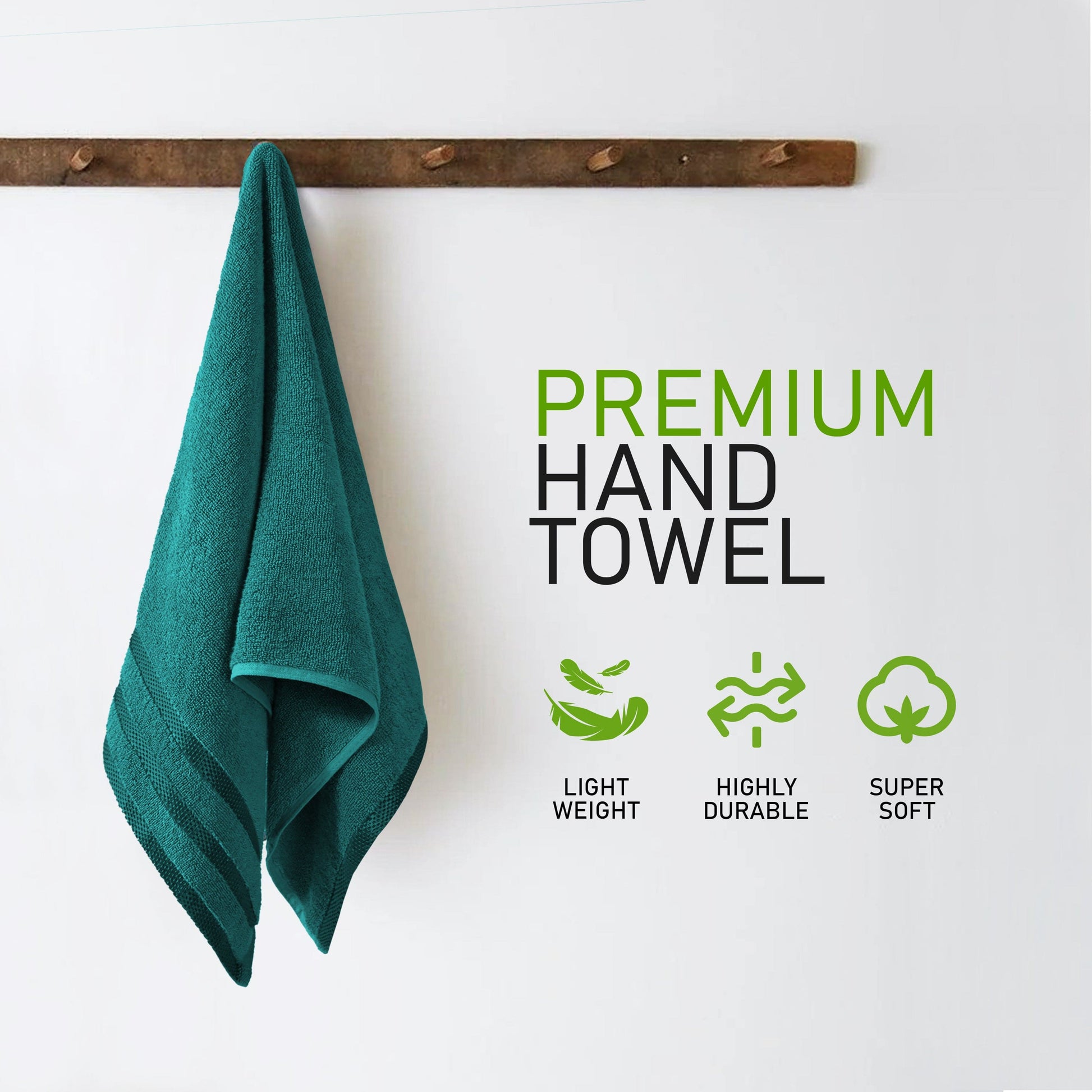 Complete 10 Piece Bale of Belmont Jade Green Stripe Towels, including bath towels, hand towels, and face cloths, providing a luxurious spa-like experience.