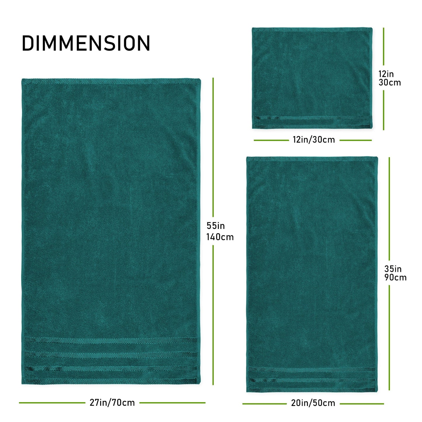Cozy Belmont Jade Green Face Cloths folded neatly, presenting their plush softness and supreme absorbency for everyday luxury.