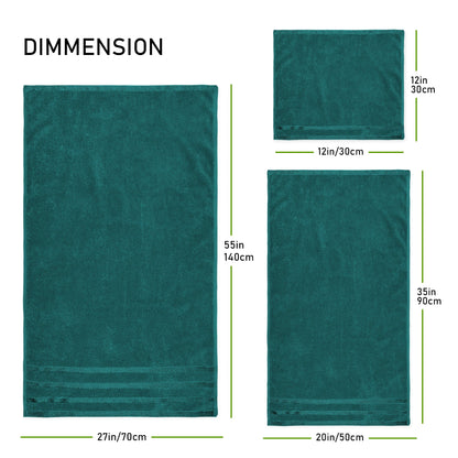 Cozy Belmont Jade Green Face Cloths folded neatly, presenting their plush softness and supreme absorbency for everyday luxury.