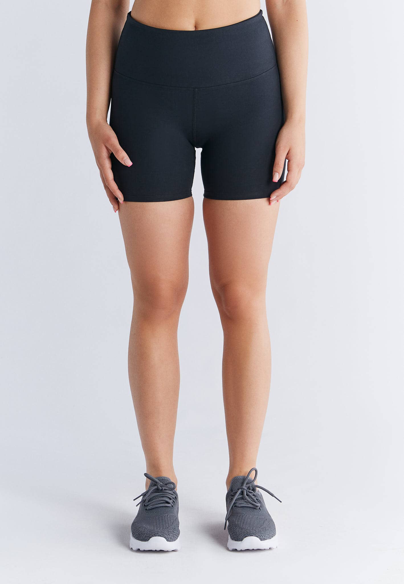 Chic and sustainable sports shorts for women made from organic cotton, highlighting a comfortable fit and eco-conscious craftsmanship.