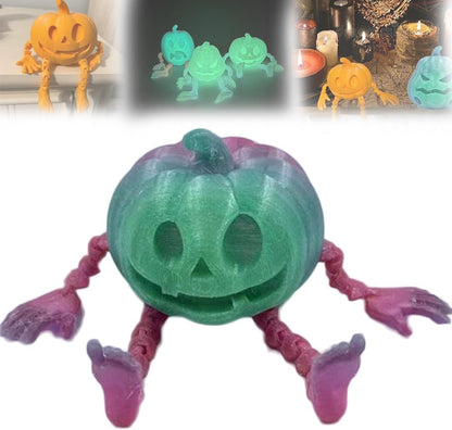 Elegant Halloween 3D Printing Pumpkin Decorations by Dazzling Dreams Studio shown with a cheerful green and purple pumpkin, enhancing festive sophistication.