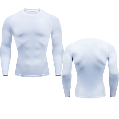 Elegant navy blue long sleeve compression shirt crafted for performance and style.