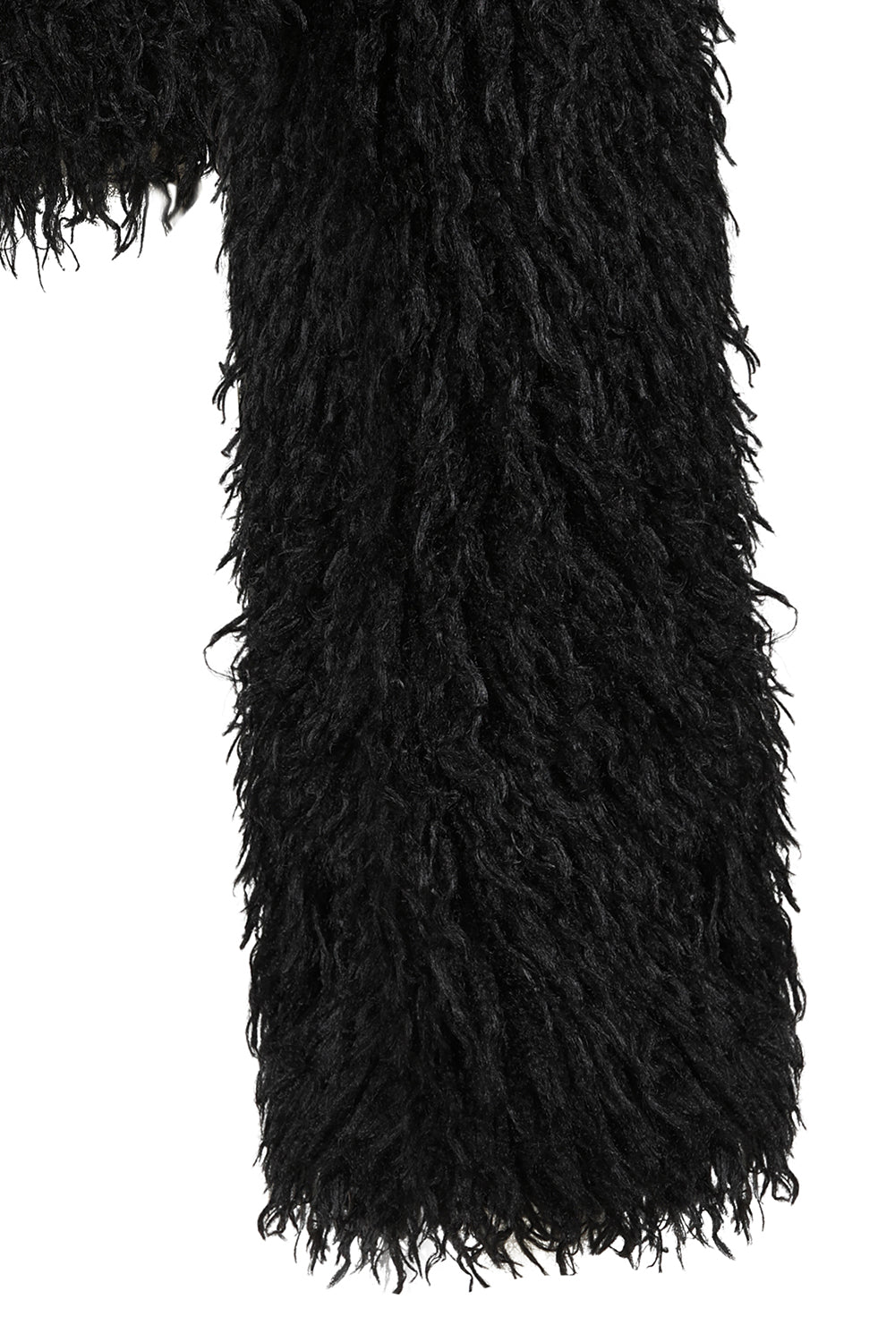 Fully lined Banned Zafira Black Faux Fur Cropped Jacket with chic snap button closure, exemplifying luxury and comfort for stylish gothic looks.