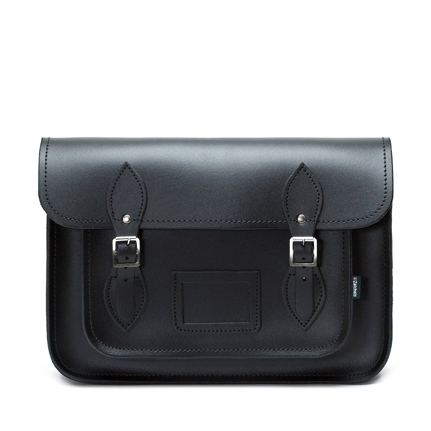 Luxury Handmade Leather Satchel in black showcasing premium quality craftsmanship with adjustable strap, ideal for both professional and casual settings.