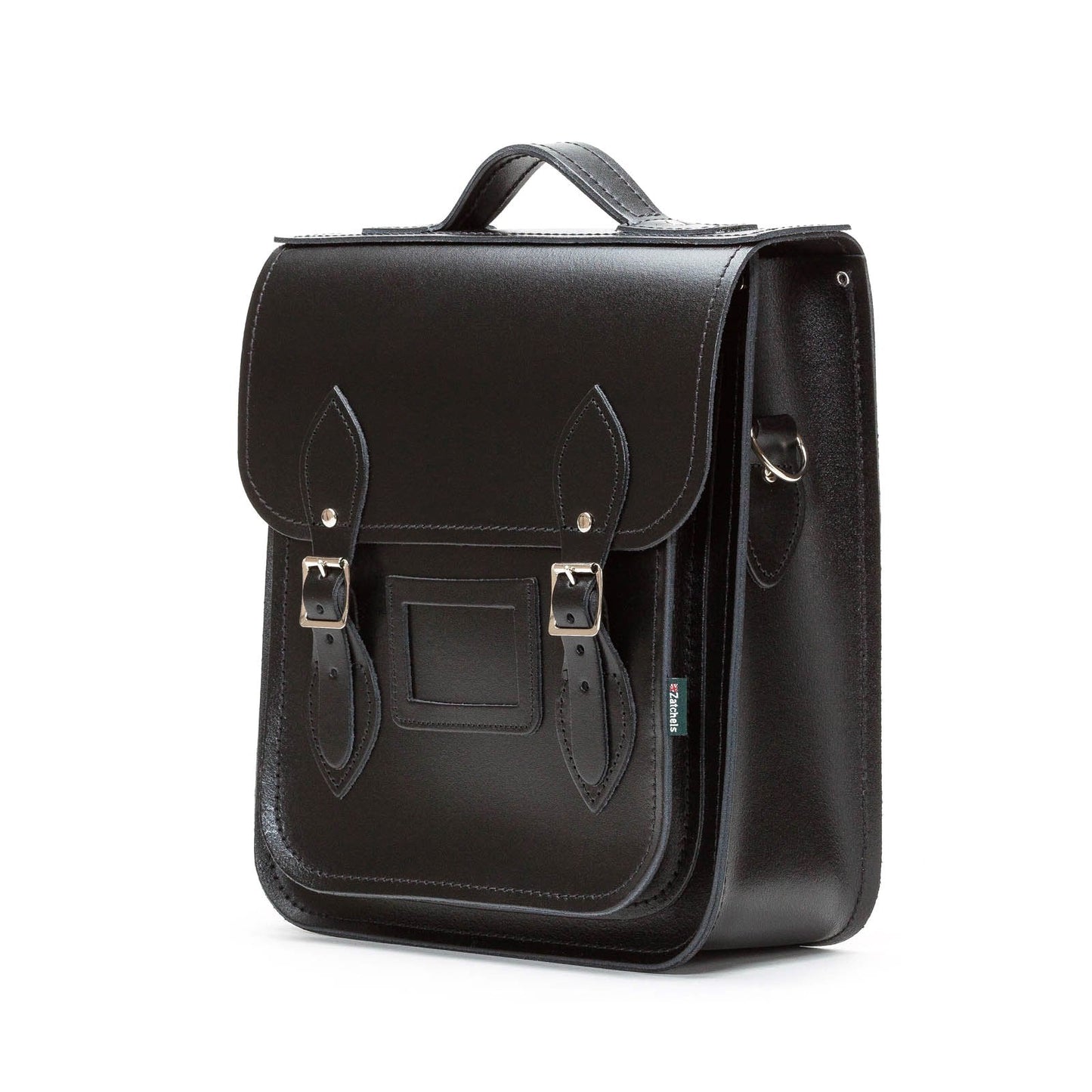 Handmade Leather City Backpack in premium black leather, showcasing its elegant design and craftsmanship, perfect for laptops and tablets.