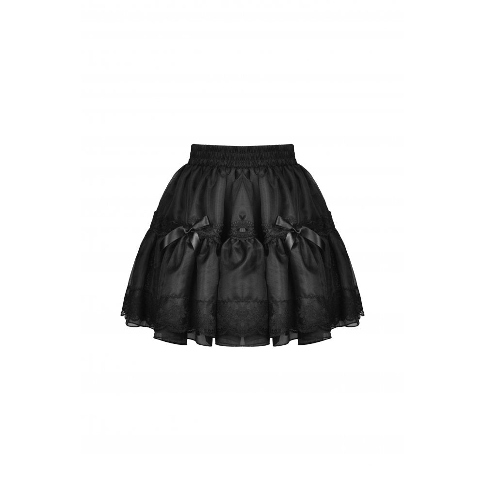 View of the Fringilla mini skirt featuring an elasticated waistband, designed for comfort and style, from Dark in Love.