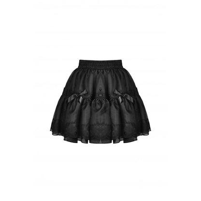 View of the Fringilla mini skirt featuring an elasticated waistband, designed for comfort and style, from Dark in Love.