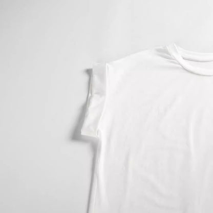 Elegant view of the Heart Print Plus Size T-Shirt laid flat, highlighting its simple yet sophisticated design and classic white tone.