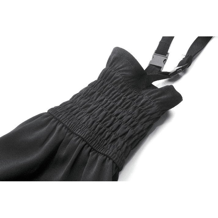 Flat lay of Dark In Love Gothic Convertible Trousers and Shorts showcasing the fabric quality, with 100% polyester for durability and a luxurious feel.