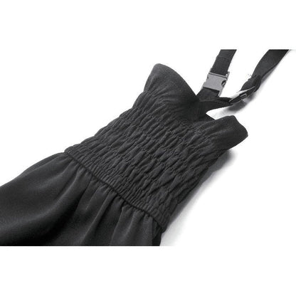 Flat lay of Dark In Love Gothic Convertible Trousers and Shorts showcasing the fabric quality, with 100% polyester for durability and a luxurious feel.