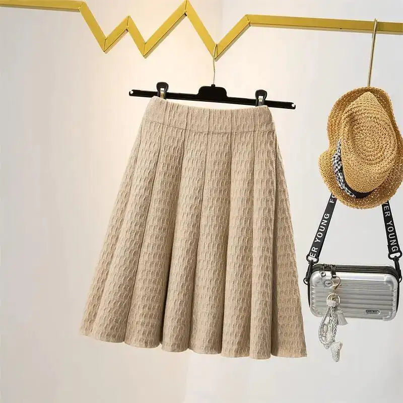 Women's High Waist Knitted Skirt