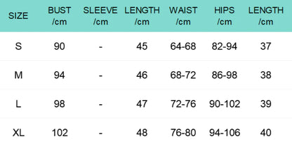 Size guide table for the Chloe Women's Denim Skirt Set, providing essential measurements for a perfect fit, ensuring you embody effortless style and sophistication.