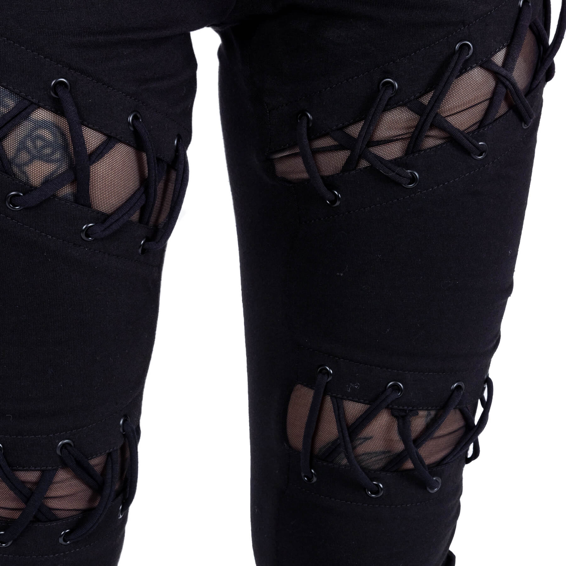 Vixxsin Calais Lace Up Leggings displayed on model, exuding confidence and fashion-forward flair, perfect for edgy street style.