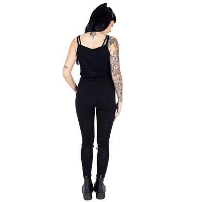 Vixxsin Calais Lace Up Leggings featuring edgy black eyelets and sensual mesh panels, perfect for fashion-forward women.