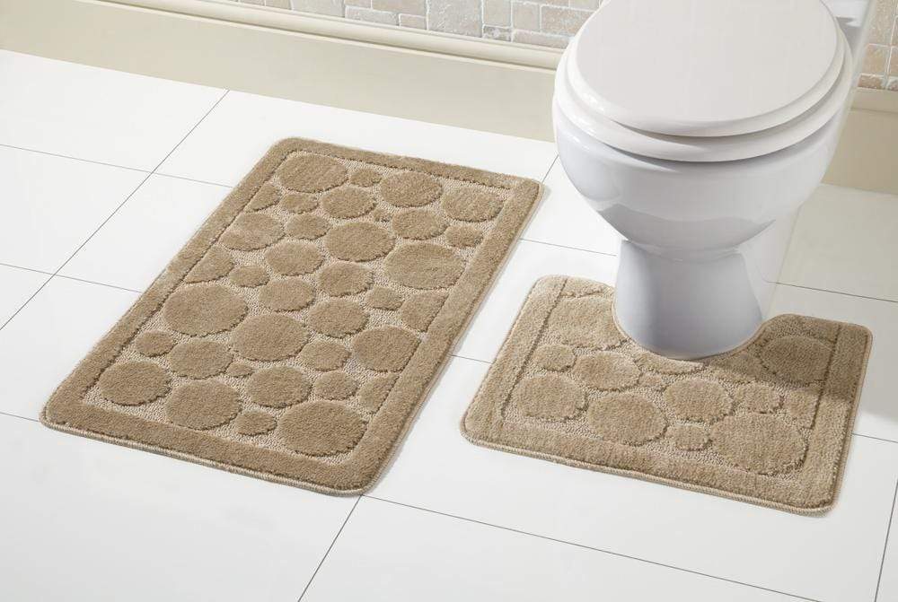 Cali Luxury Soft Non-Slip Bath Mat Set in plush texture showcasing super-soft polypropylene material for ultimate comfort and absorbency.