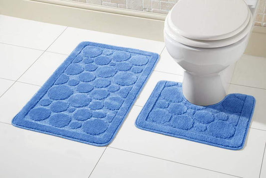 Cali Luxury Soft Non-Slip Ultra Absorbent Bath Mat Set by OLIVIA ROCCO, showcasing the plush texture and elegant design in a serene bathroom setting.