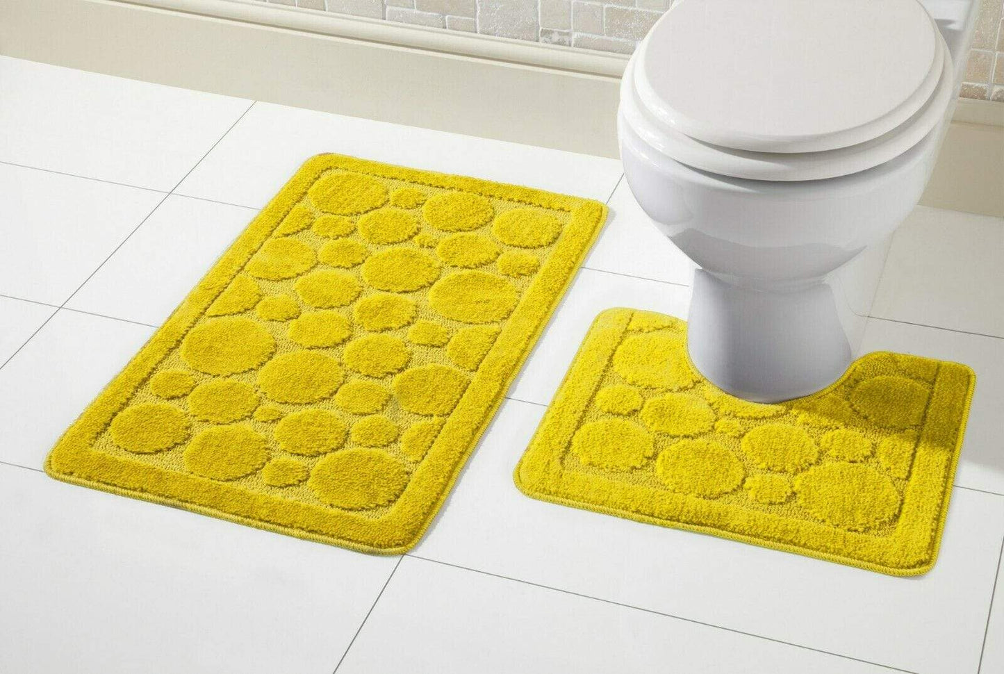 Cali Bath Mat Set sizes, including a large bath mat and pedestal mat, combining practicality with luxurious elegance for your bathroom.